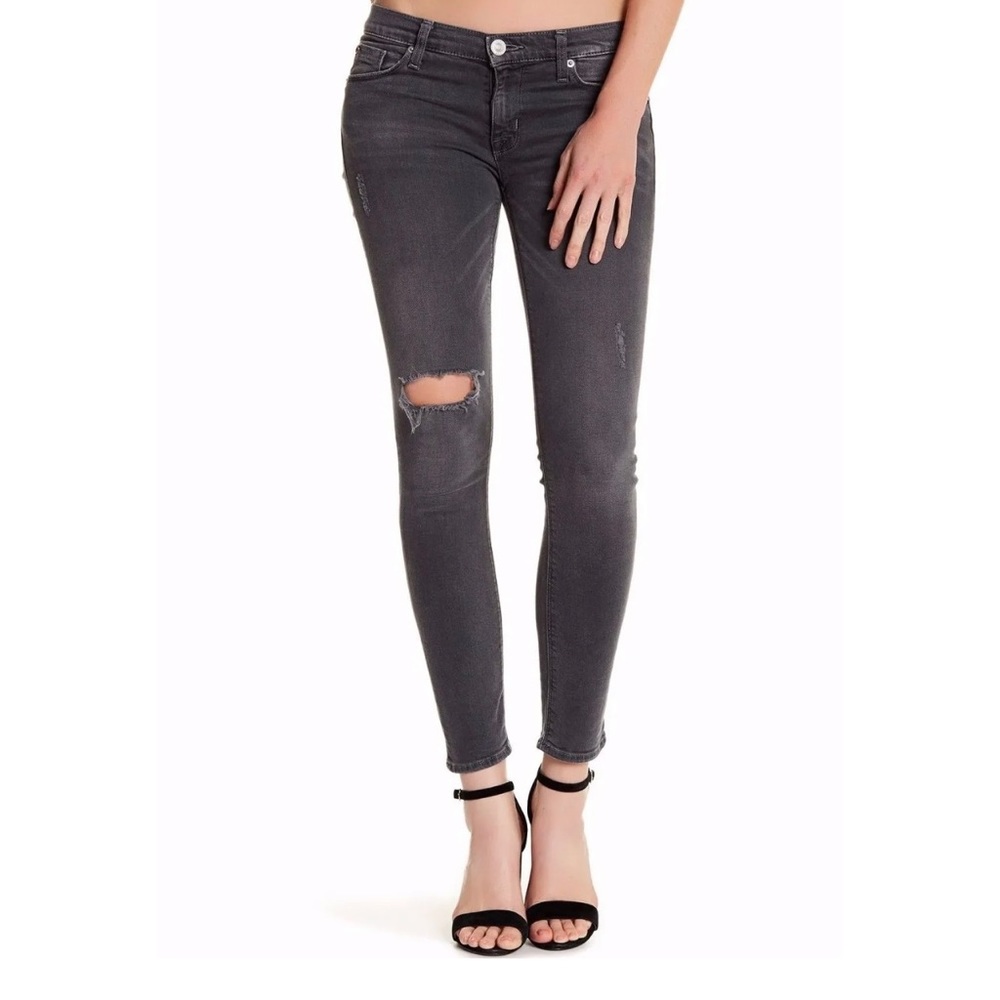 Hudson Krista Skinny Jean in Distressed Washed Black.